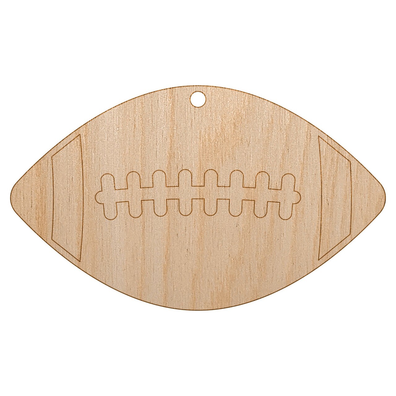 Football Sport Unfinished Craft Wood Holiday Christmas Tree DIY Pre-Drilled Ornament